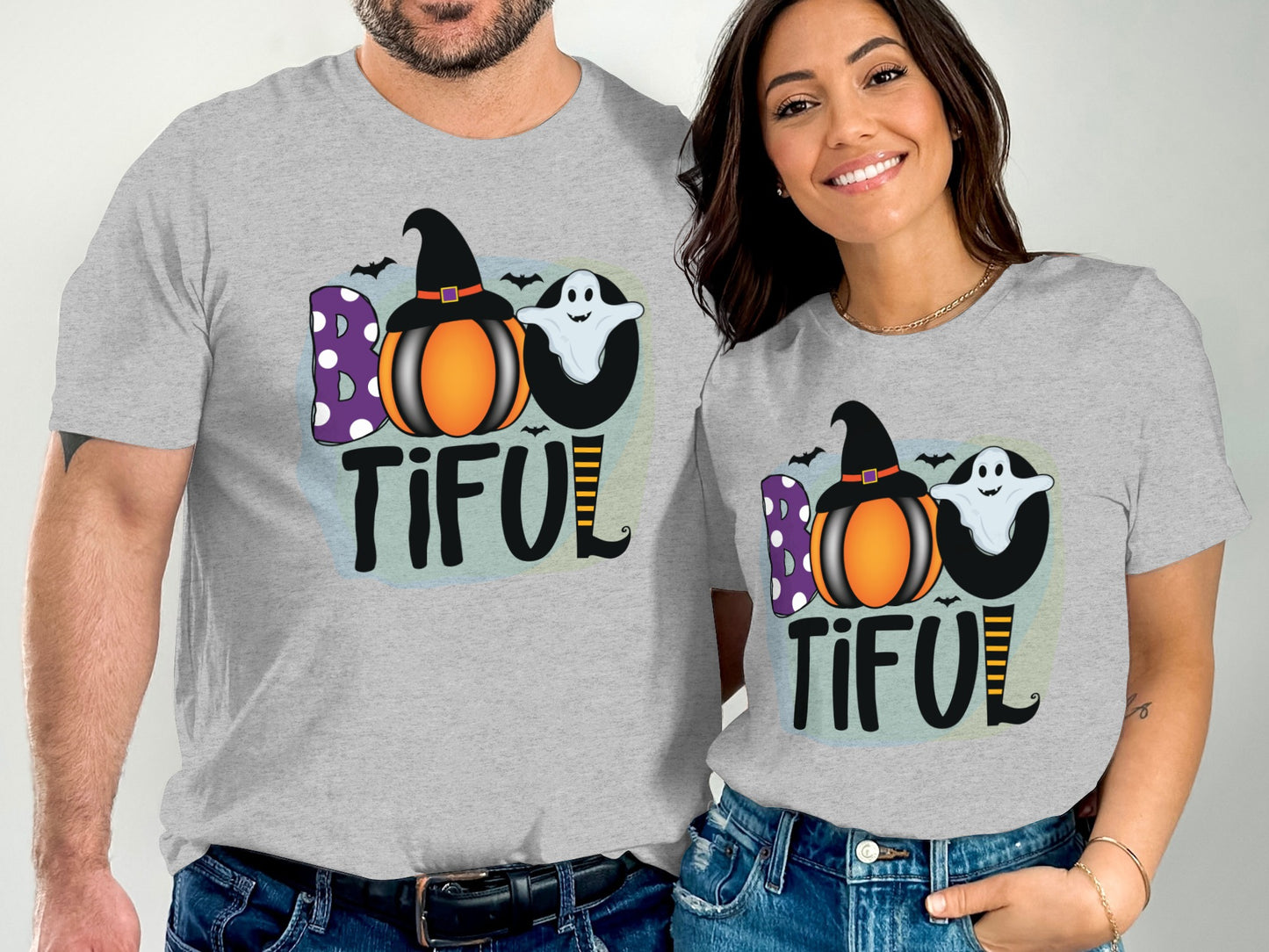 Halloween Boo-tiful Ghost and Pumpkin Design T-shirt product