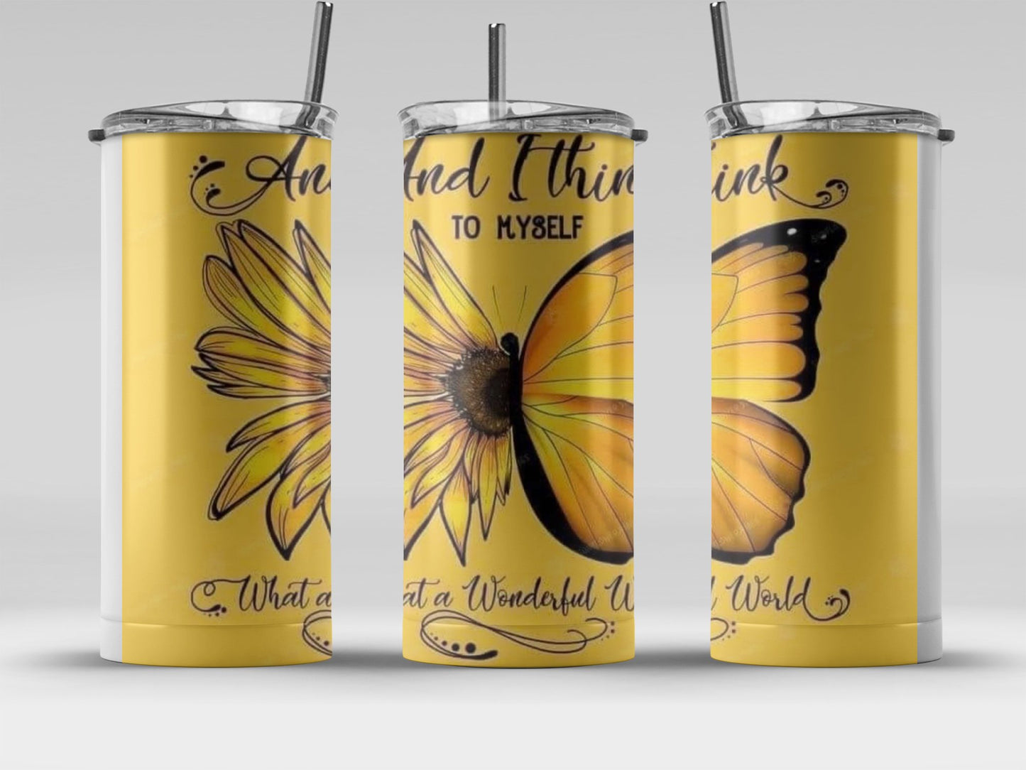 Wonderful World Butterfly Sunflower Tumbler product