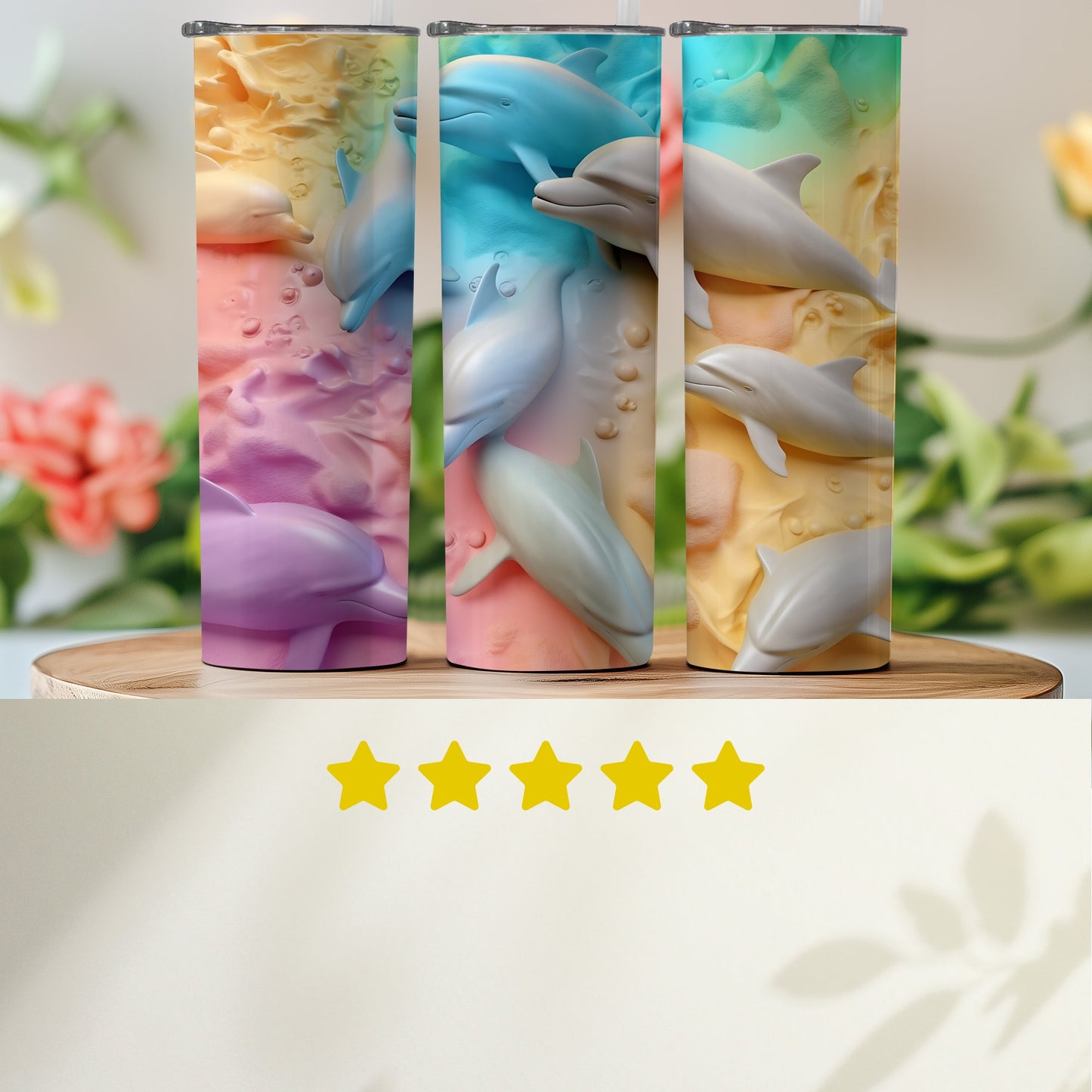 Colorful Dolphin Design Stainless Steel Tumbler product type