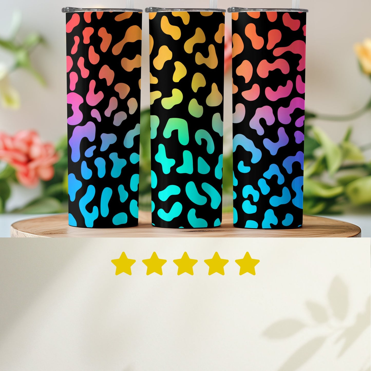 Rainbow Leopard Print Tumbler Custom Stylish product type