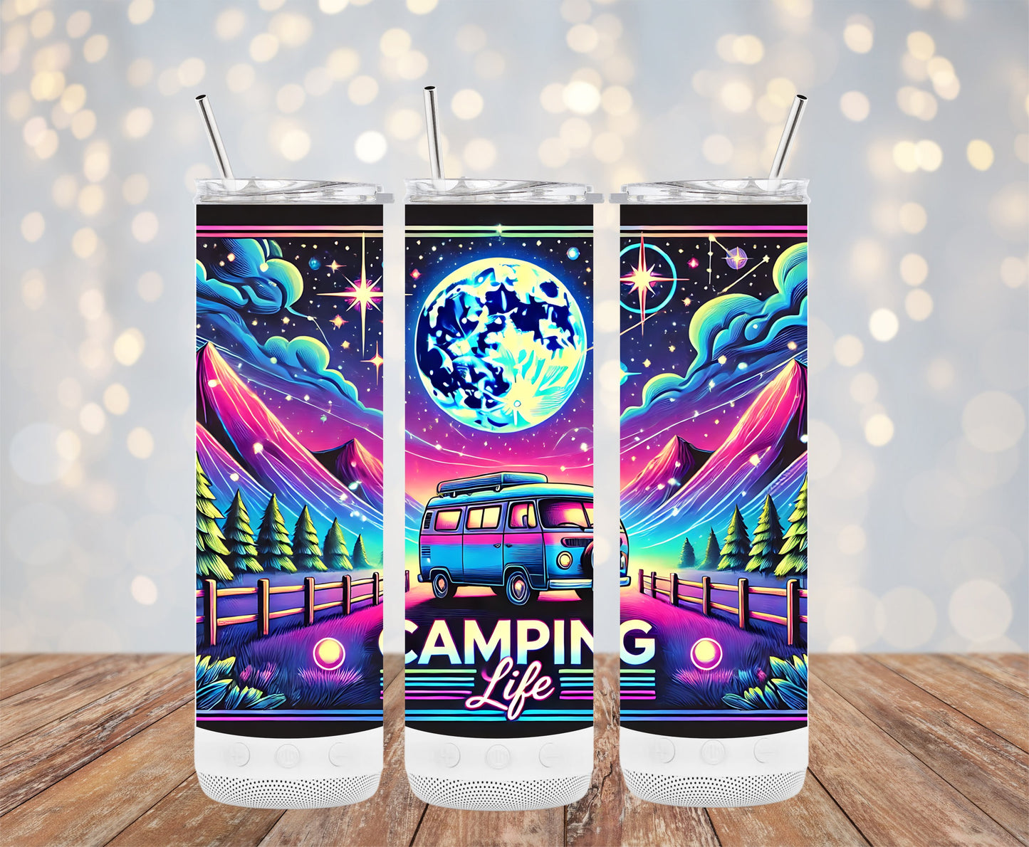 Camping Life Colorful Night Mountain Tumbler product
