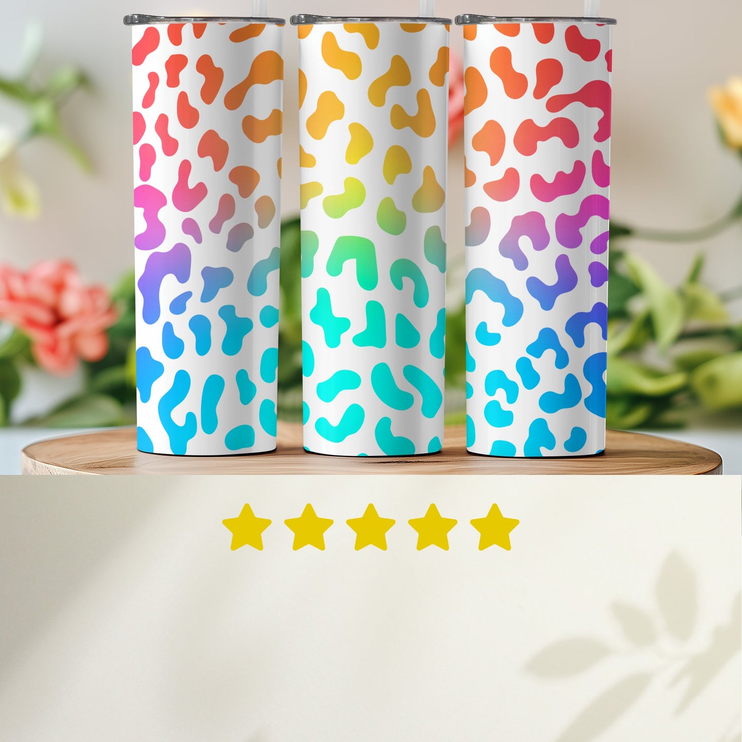 Vibrant Rainbow Leopard Print Premium Tumbler product