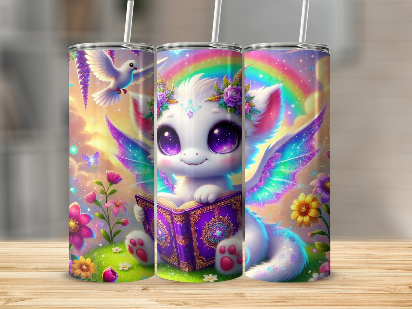 Cute Enchanted Creature Rainbow Tumbler product type
