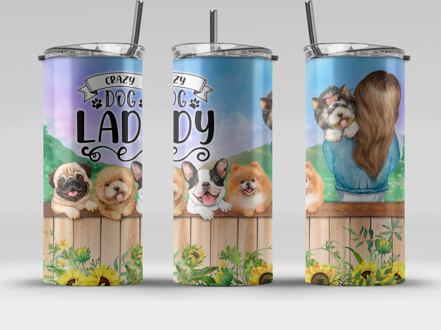 Crazy Dog Lady Adorable Animal Art Tumbler product