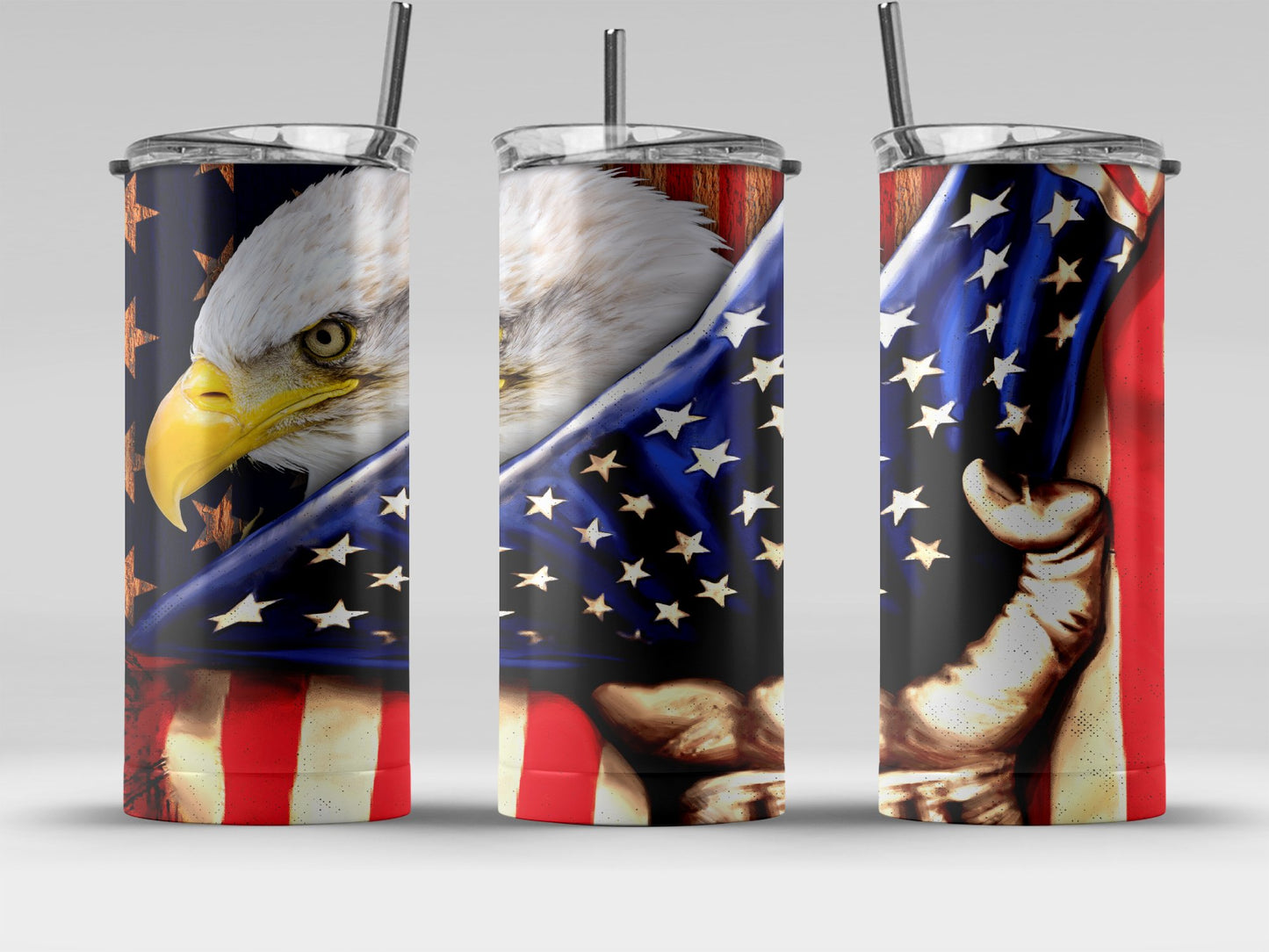 Patriotic Eagle and Flag Design Insulated Tumbler product