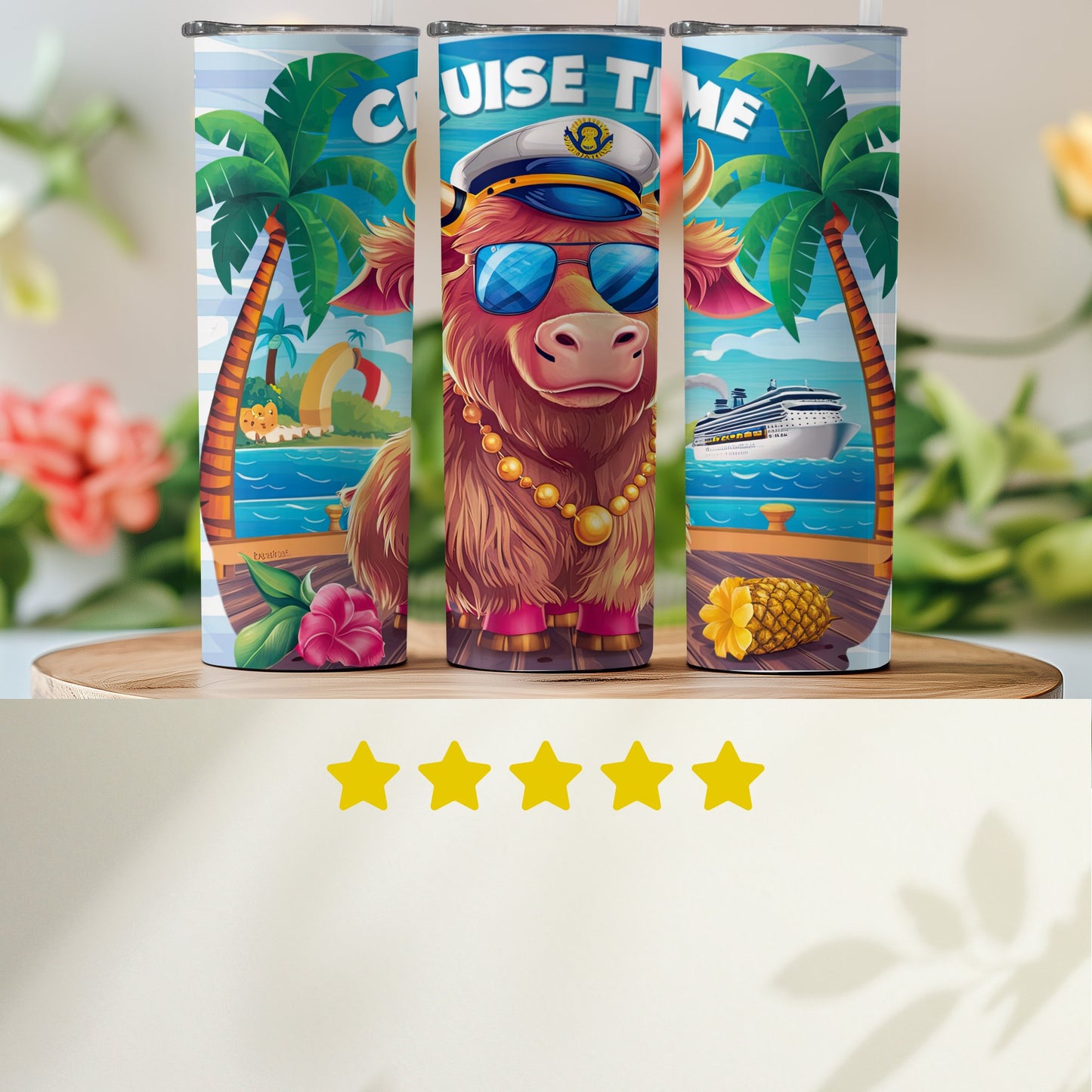 Tropical Vacation Cruise Time Tumbler product