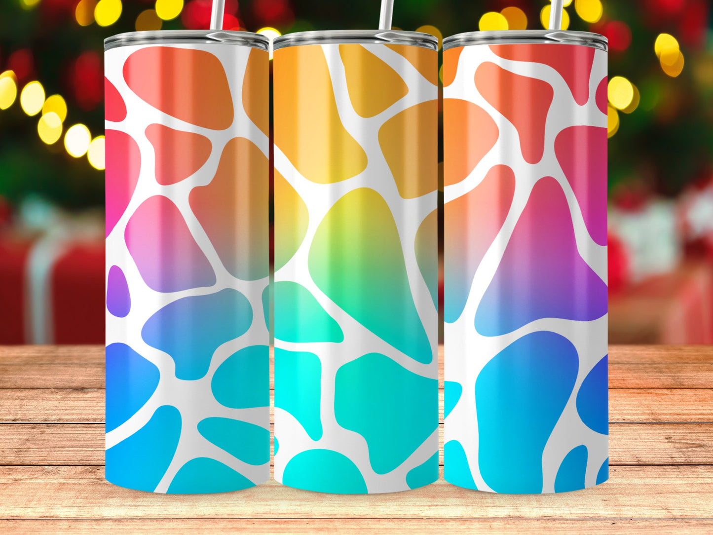 Colorful Gradient Giraffe Print Tumbler product type