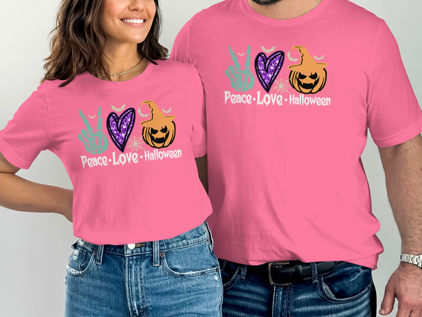 Peace Love Halloween Graphic T-Shirt product type