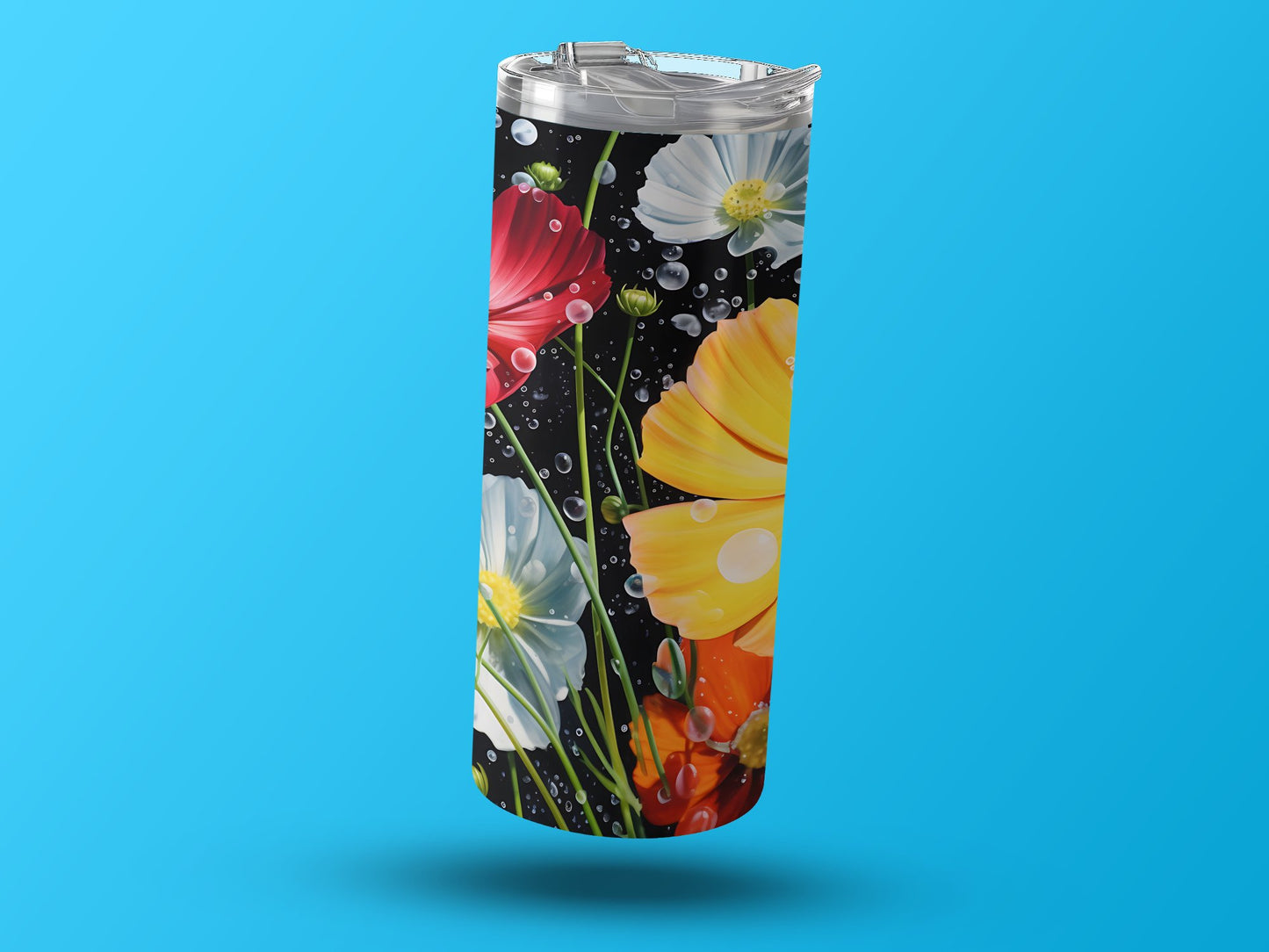 Colorful Floral Bubble Design Tumbler Stylish Drinkware product