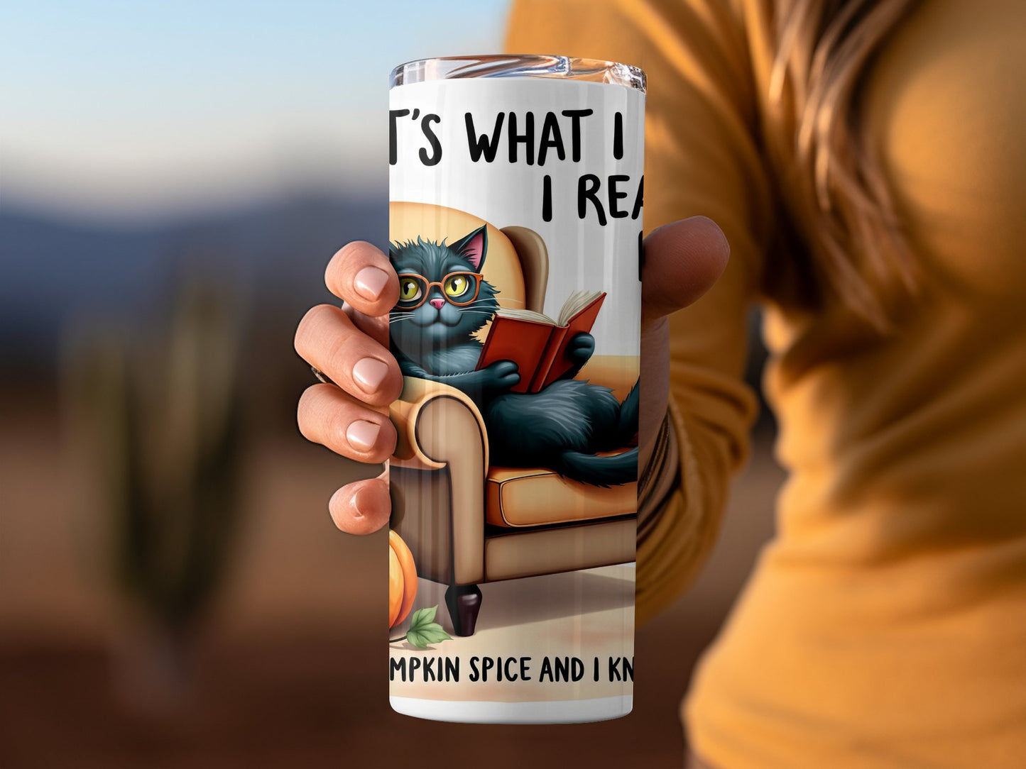 It's What I Read Pumpkin Spice Cat Tumbler product type