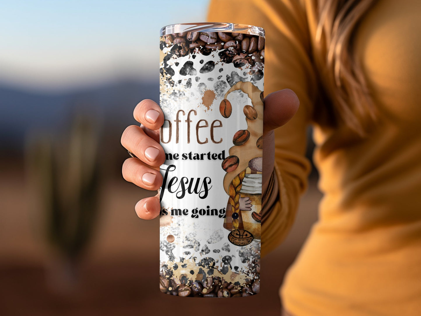 Coffee Jesus Keeps Me Going Artistic Tumbler product