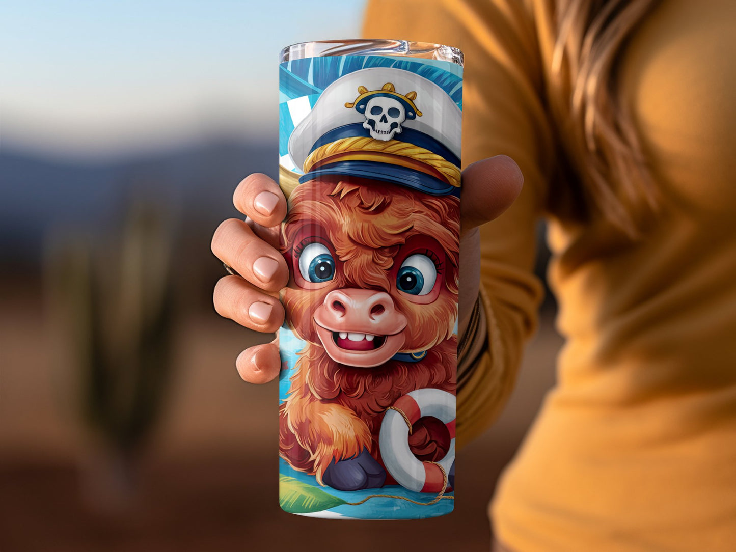Adorable Pirate Captain Animal Design Tumbler product