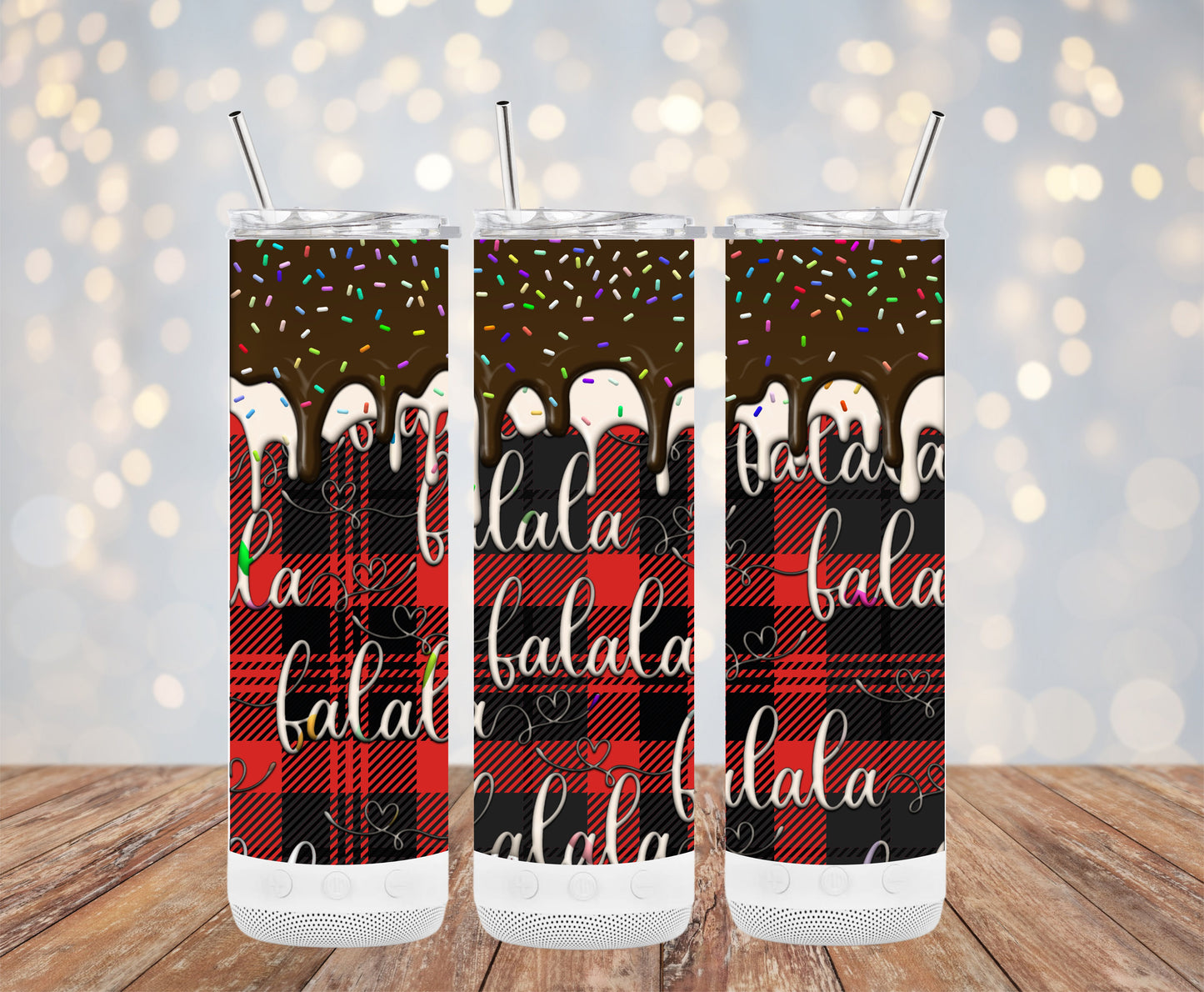 Festive Plaid and Sprinkle Pattern Tumblers 6216229