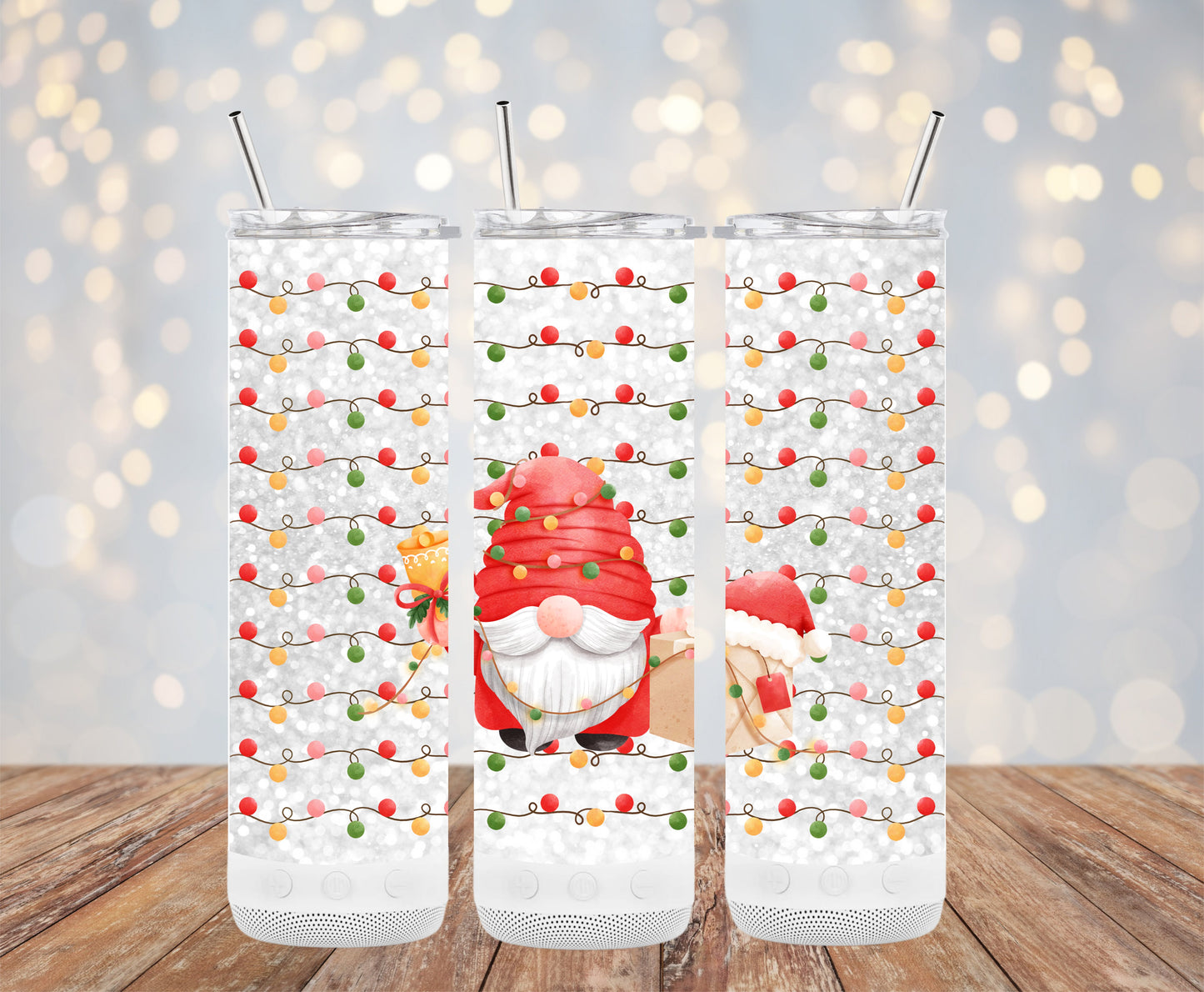 Festive Santa and Holiday Lights Design Tumblers 6216179