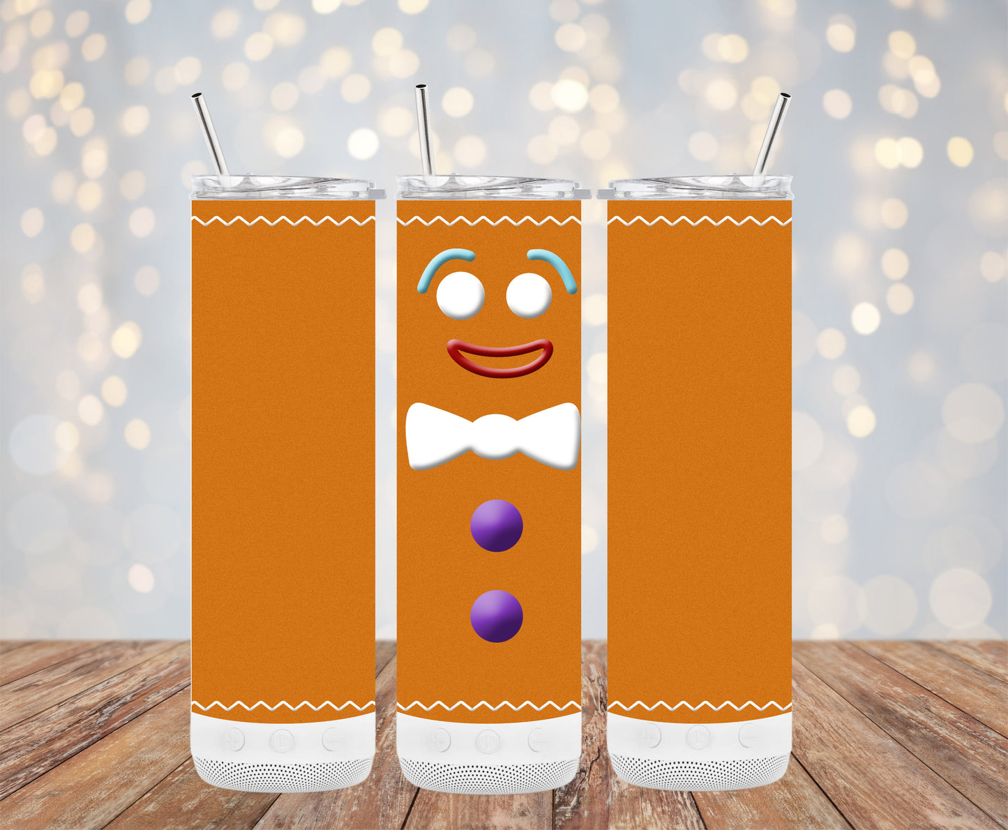 Gingerbread Man Design Smiling Face Tumblers 6216181