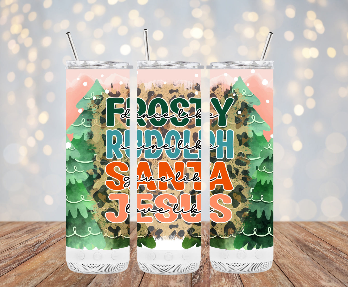 Frosty Rudolph Santa Jesus Inspirational Tumblers 6216182