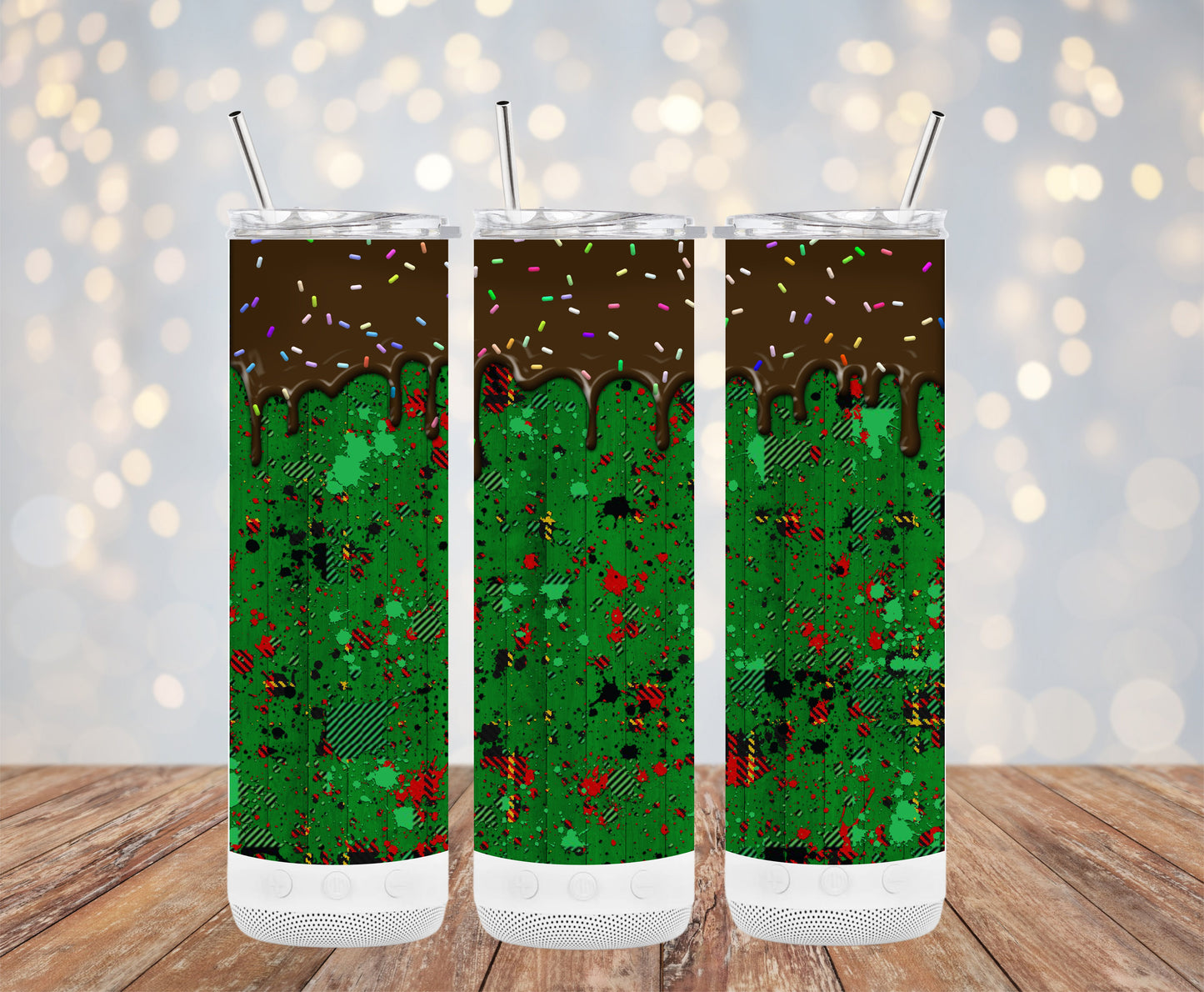 Colorful Splatter Design with Sprinkles Tumblers 6216211 Christmas Tumbler