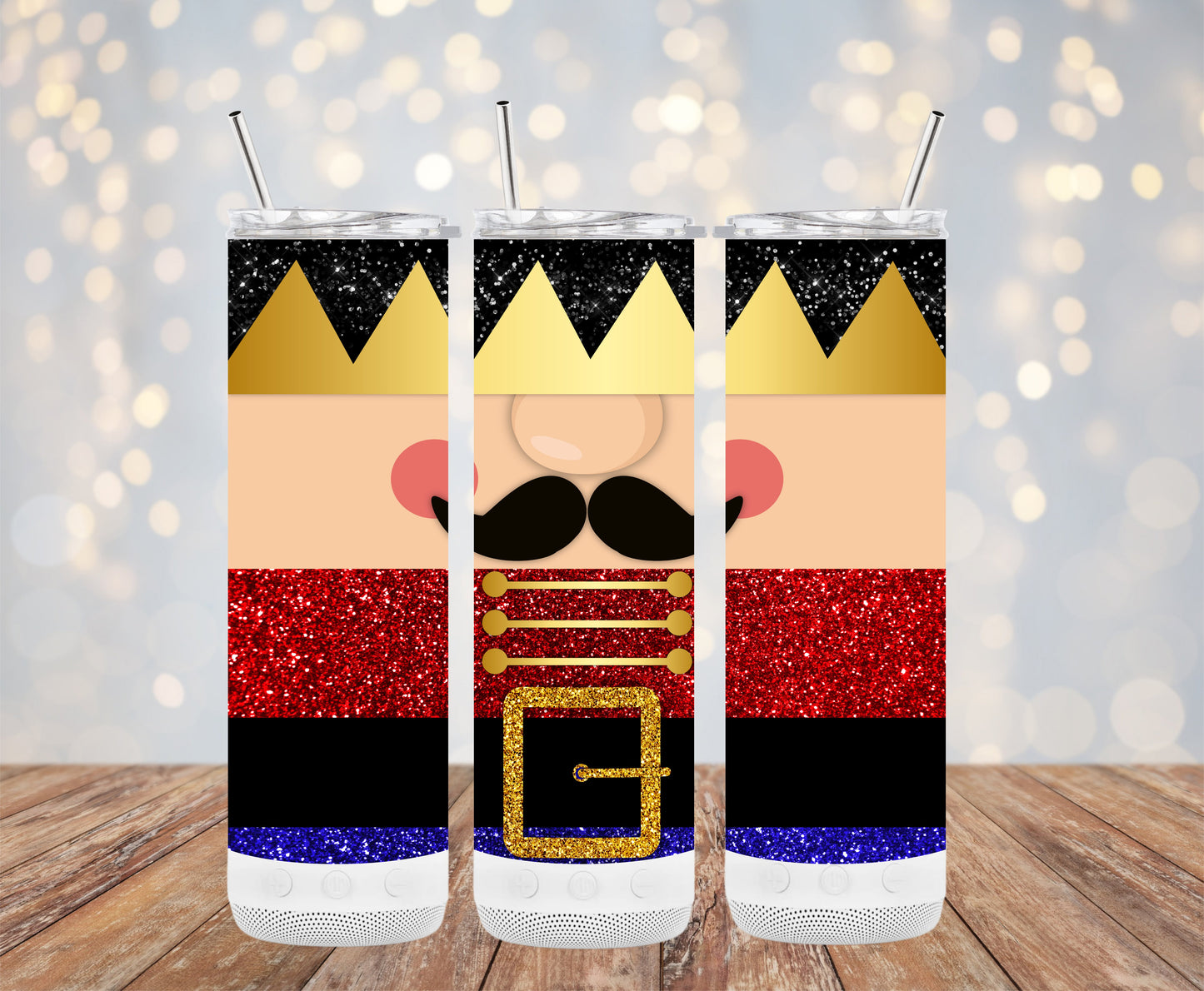 Festive Nutcracker Design Glitter Mix Tumblers 6216246