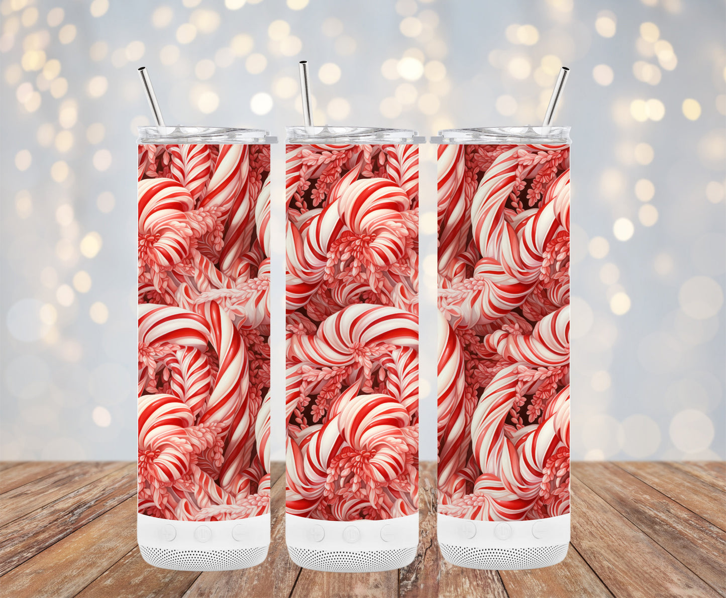 Festive Red And White Candy Cane Striped Tumblers 6216136