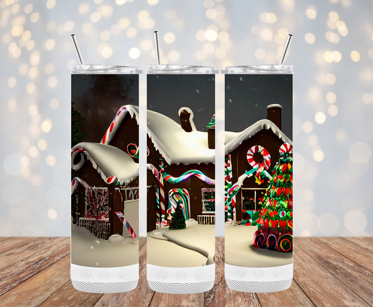 Festive Gingerbread House Snow Scene Art Tumblers 6216226