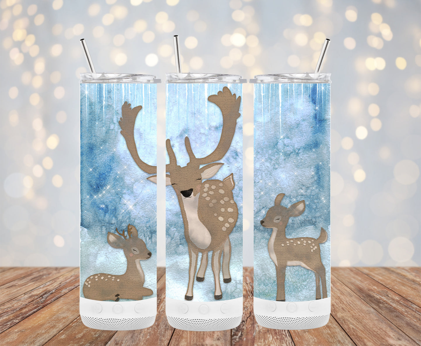 Deer Family With Winter Background Design Tumblers 6216238
