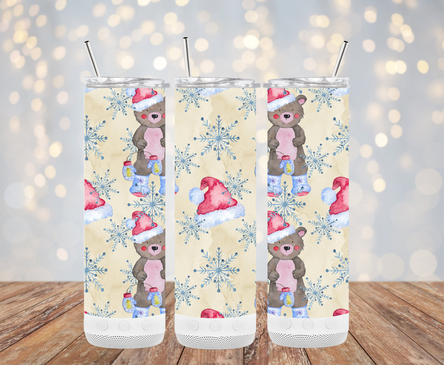 Christmas Bears and Snowflakes Pattern Tumblers 6216204