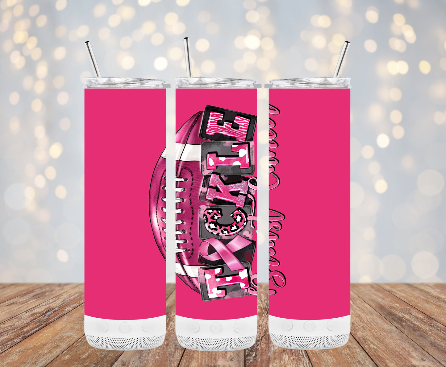 Tackle Breast Cancer Football Design Tumblers