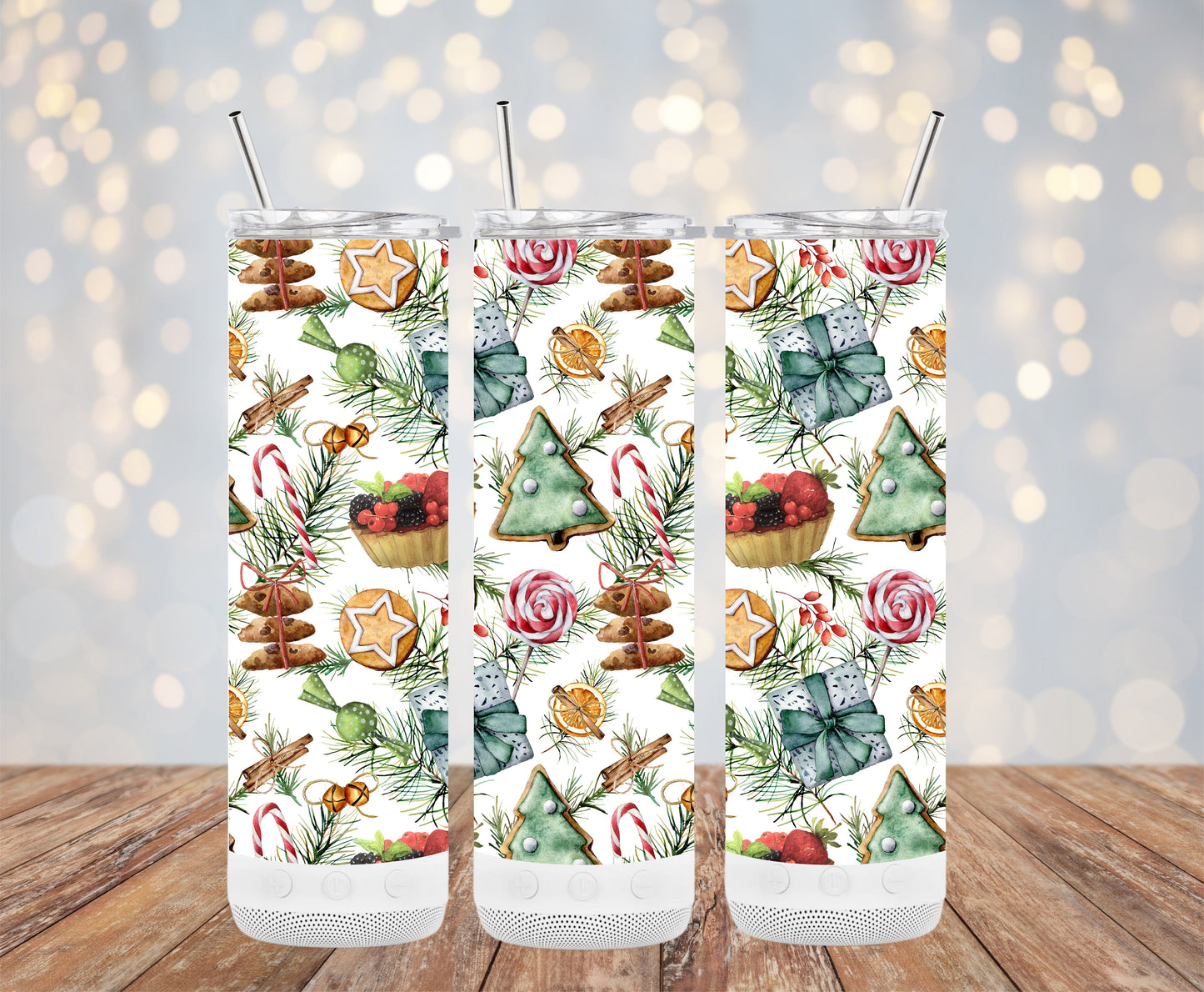Festive Christmas Pattern with Holiday Decor Tumblers 6216187