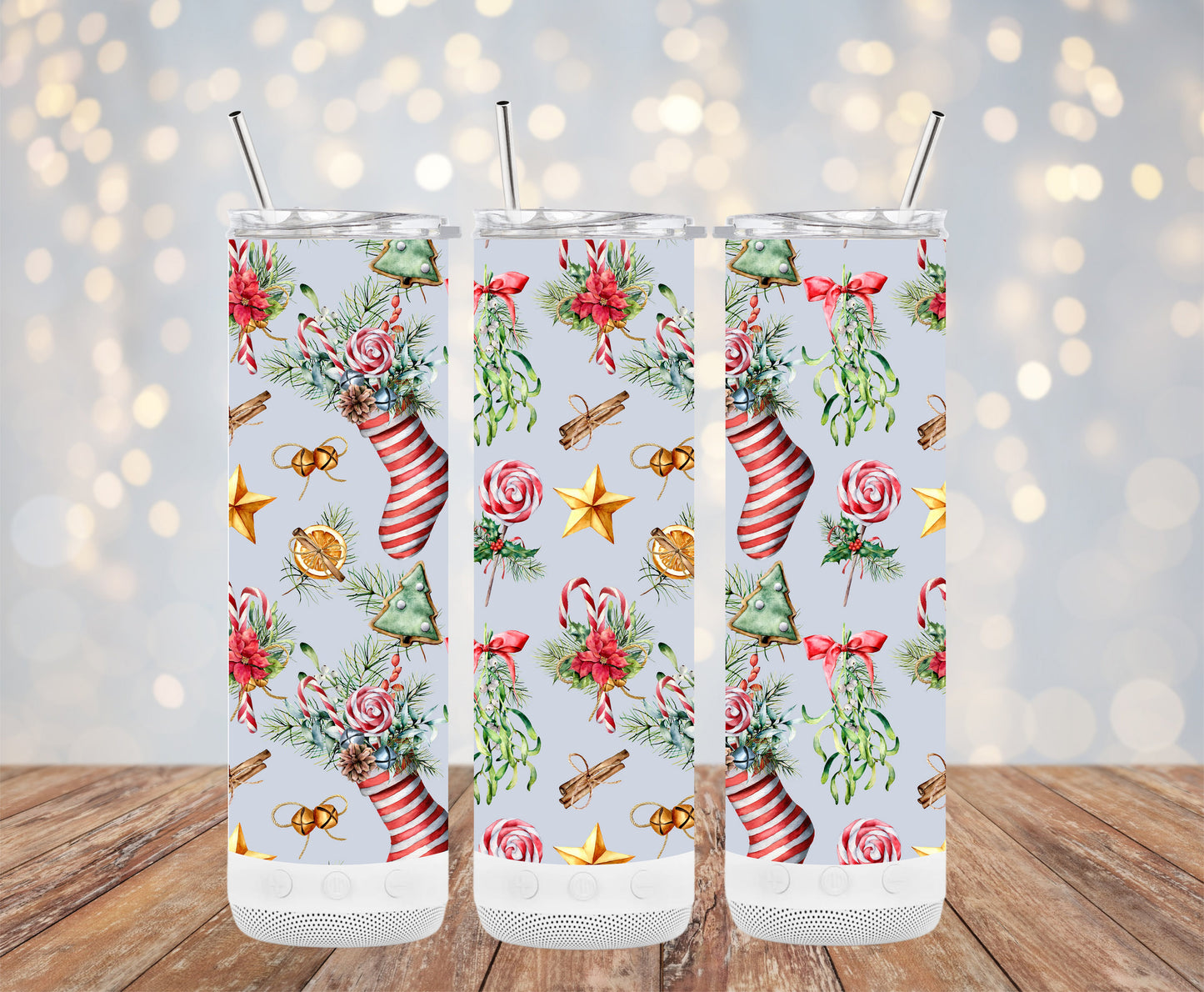 Festive Holiday Pattern Christmas Stockings Tumblers 6216089