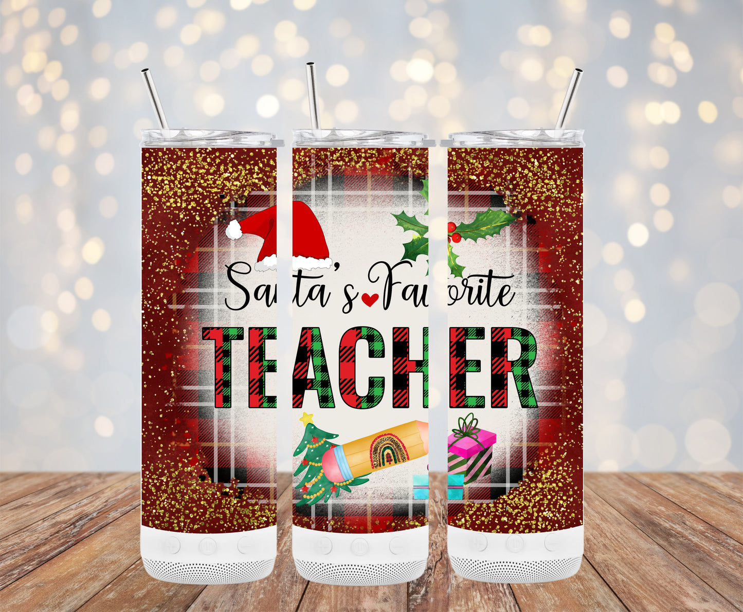Santa's Favorite Teacher Festive Christmas Design Tumblers 6216127 Christmas Tumbler