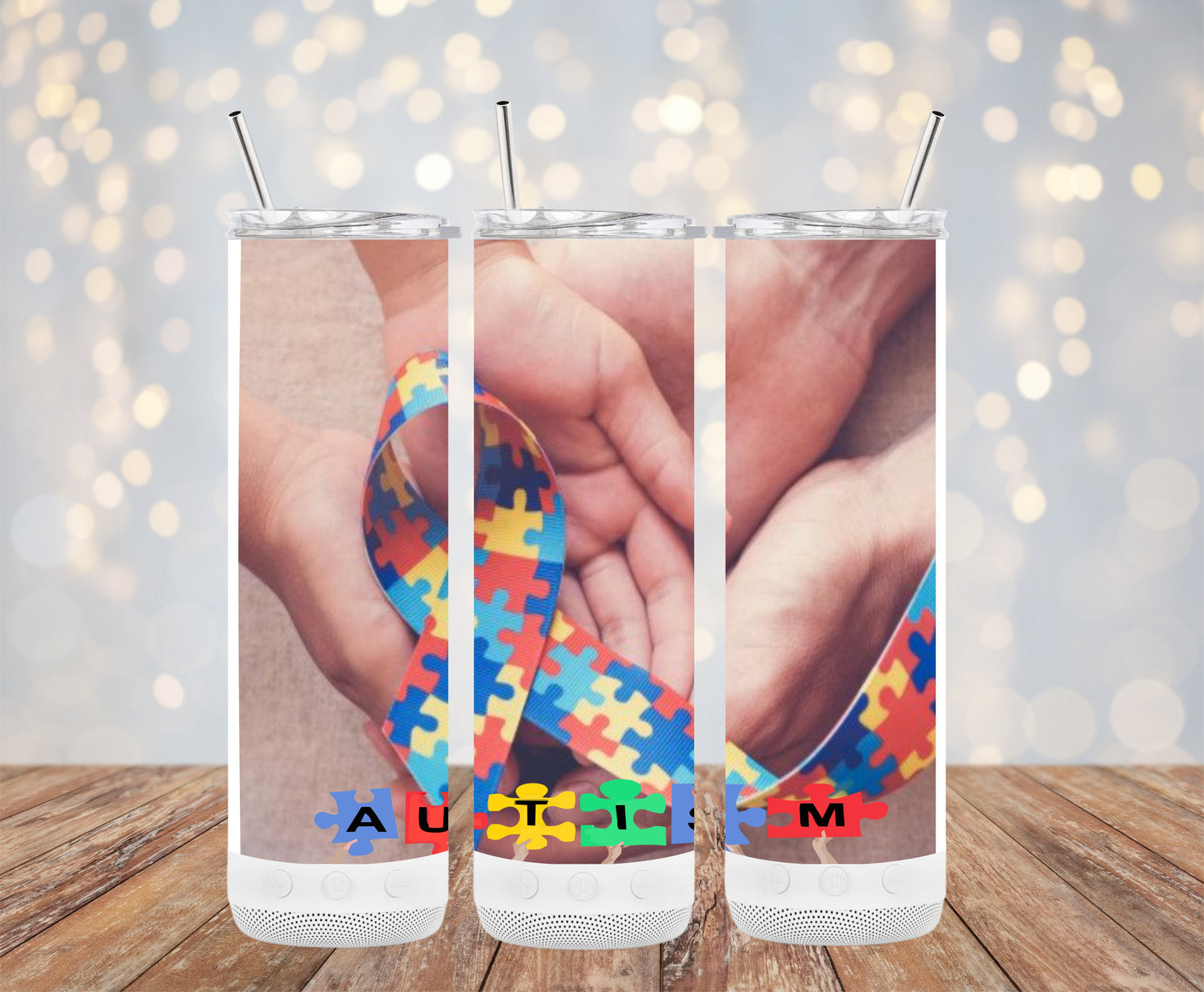 Autism Awareness Ribbon Design Tumblers