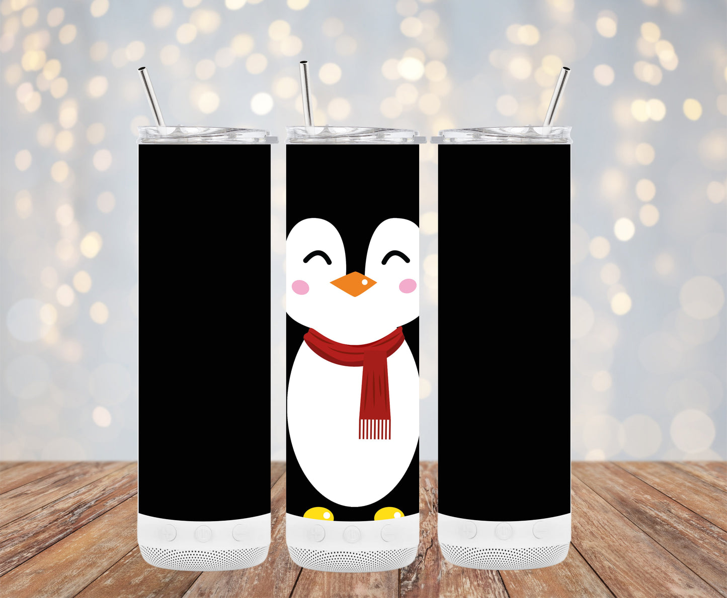 Cute Smiling Penguin in Red Scarf Tumblers 6216142 Christmas Tumbler