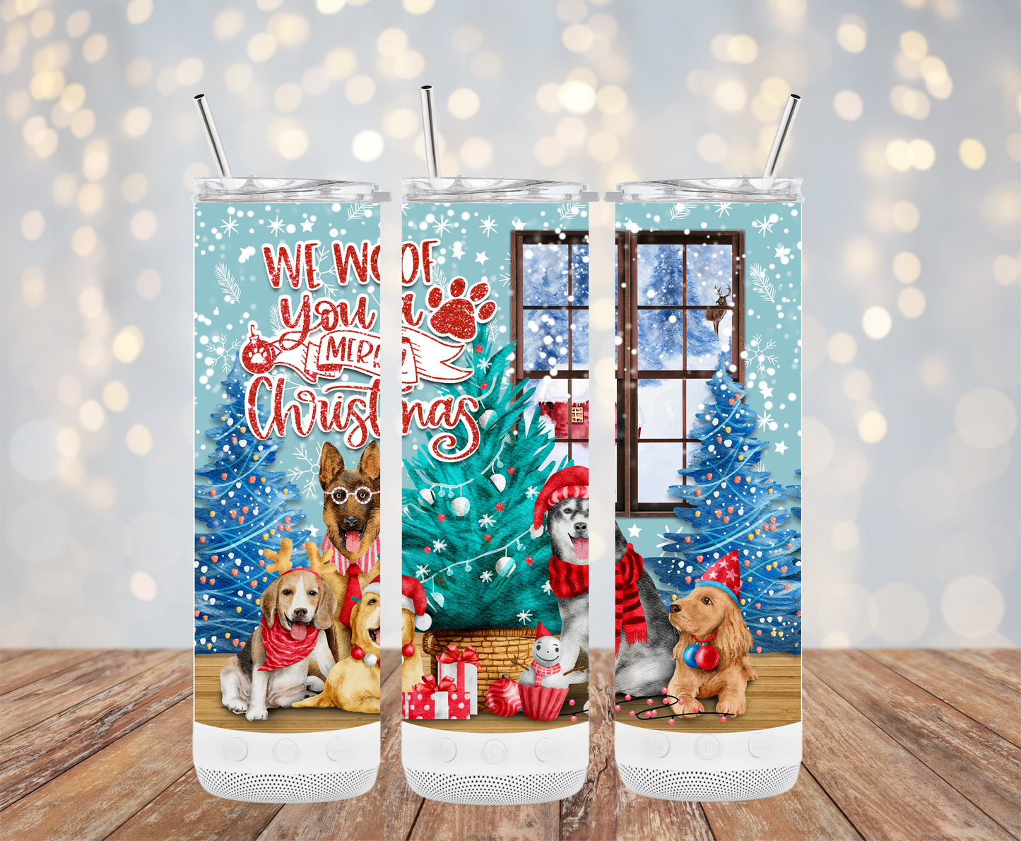 We Woof You a Merry Christmas Festive Holiday Tumblers 6216099