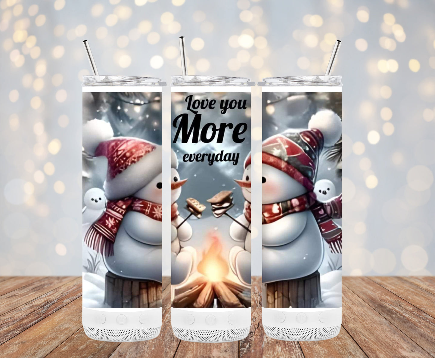 Love You More Everyday Snowman Graphics Tumblers 6216308