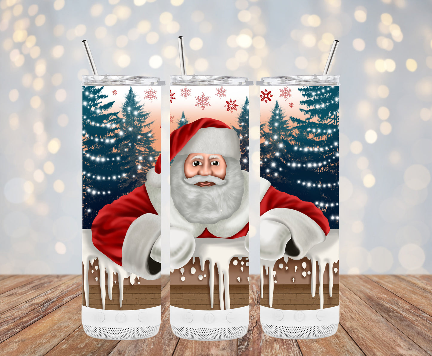 Festive Santa Christmas Design with Snowy Forest Tumblers 6216301