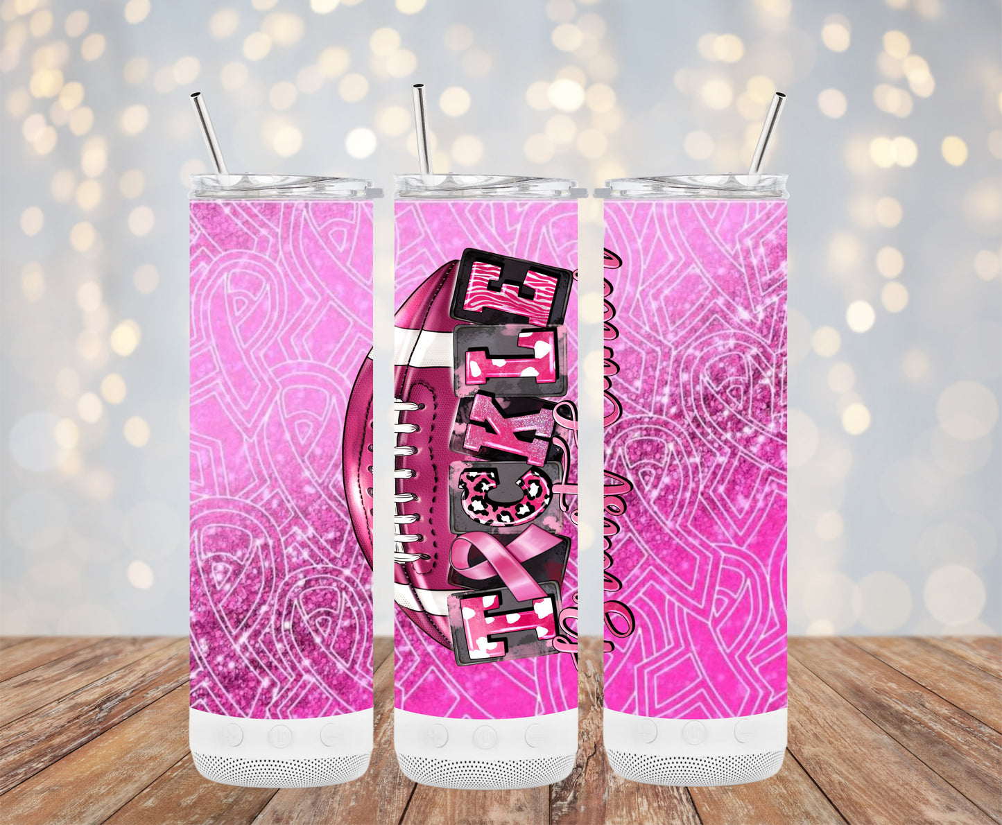 Tackle Breast Cancer Football Pink Tumblers