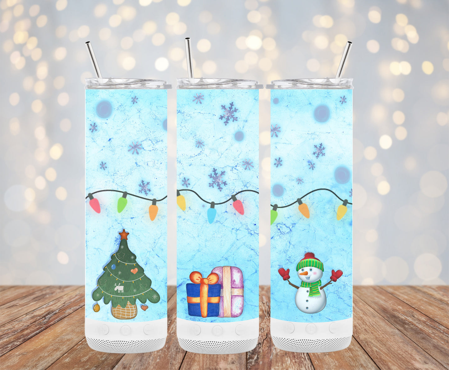 Christmas Holiday Festive Design Snowman Gift Tree Tumblers 6216287