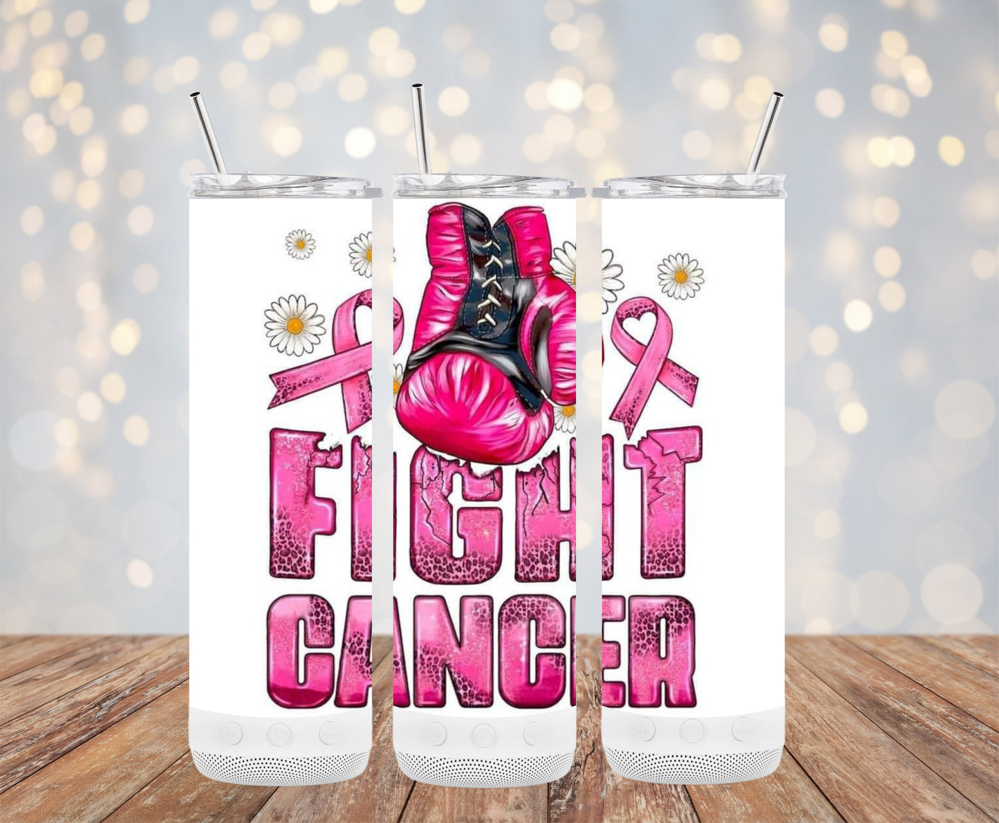 Fight Cancer With Pink Boxing Gloves Tumblers