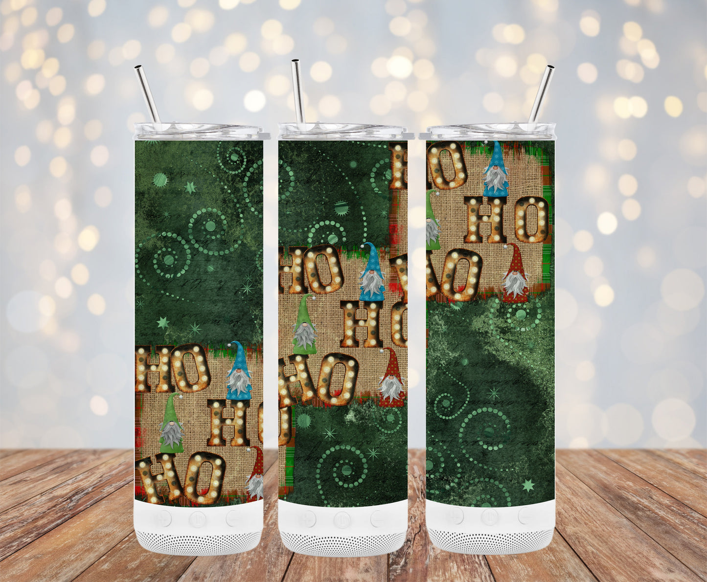 Festive Gnome Green Christmas Ho Ho Ho Design Tumblers 6216230