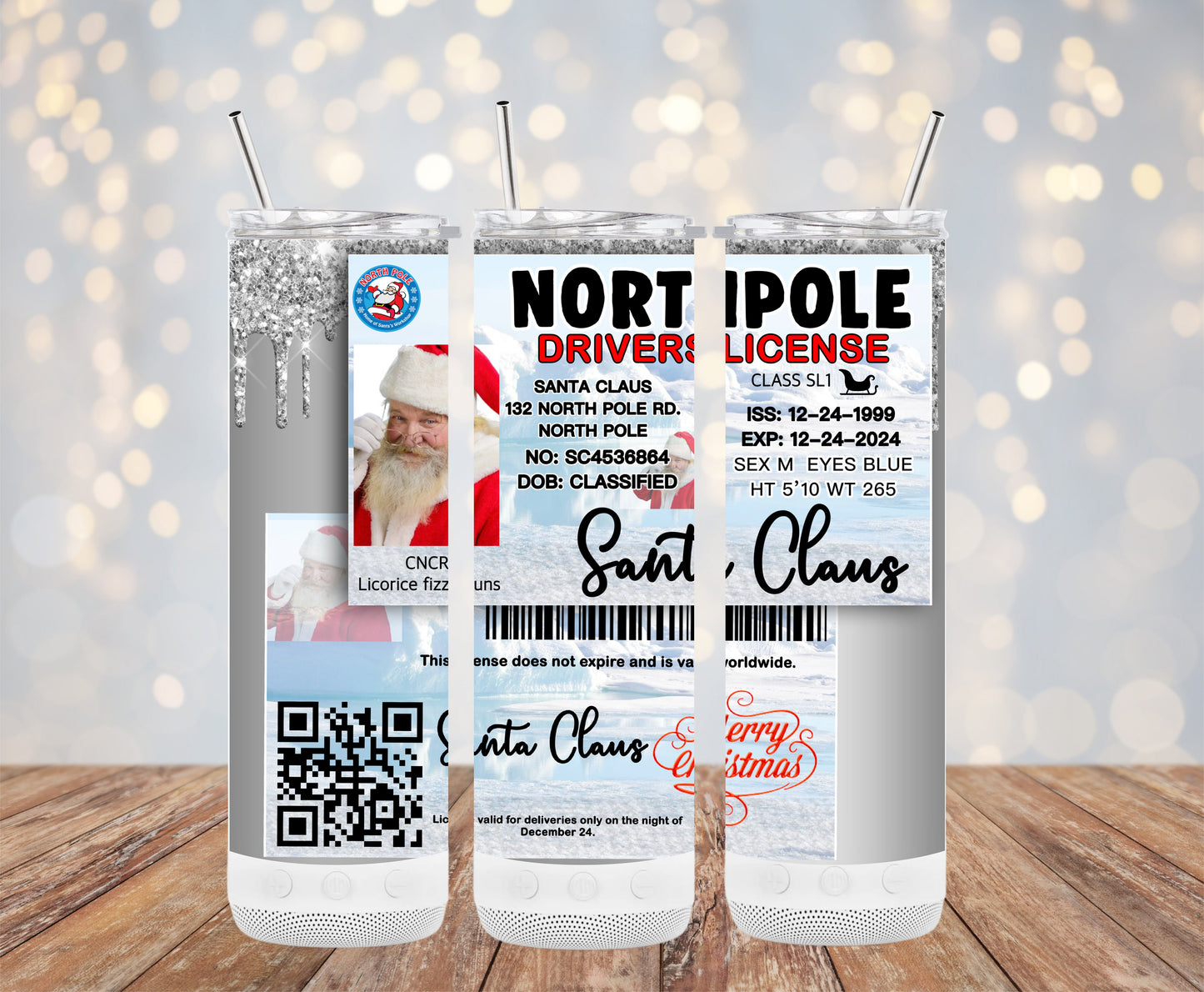Northpole Drivers License Theme Santa Claus Tumblers 6216150