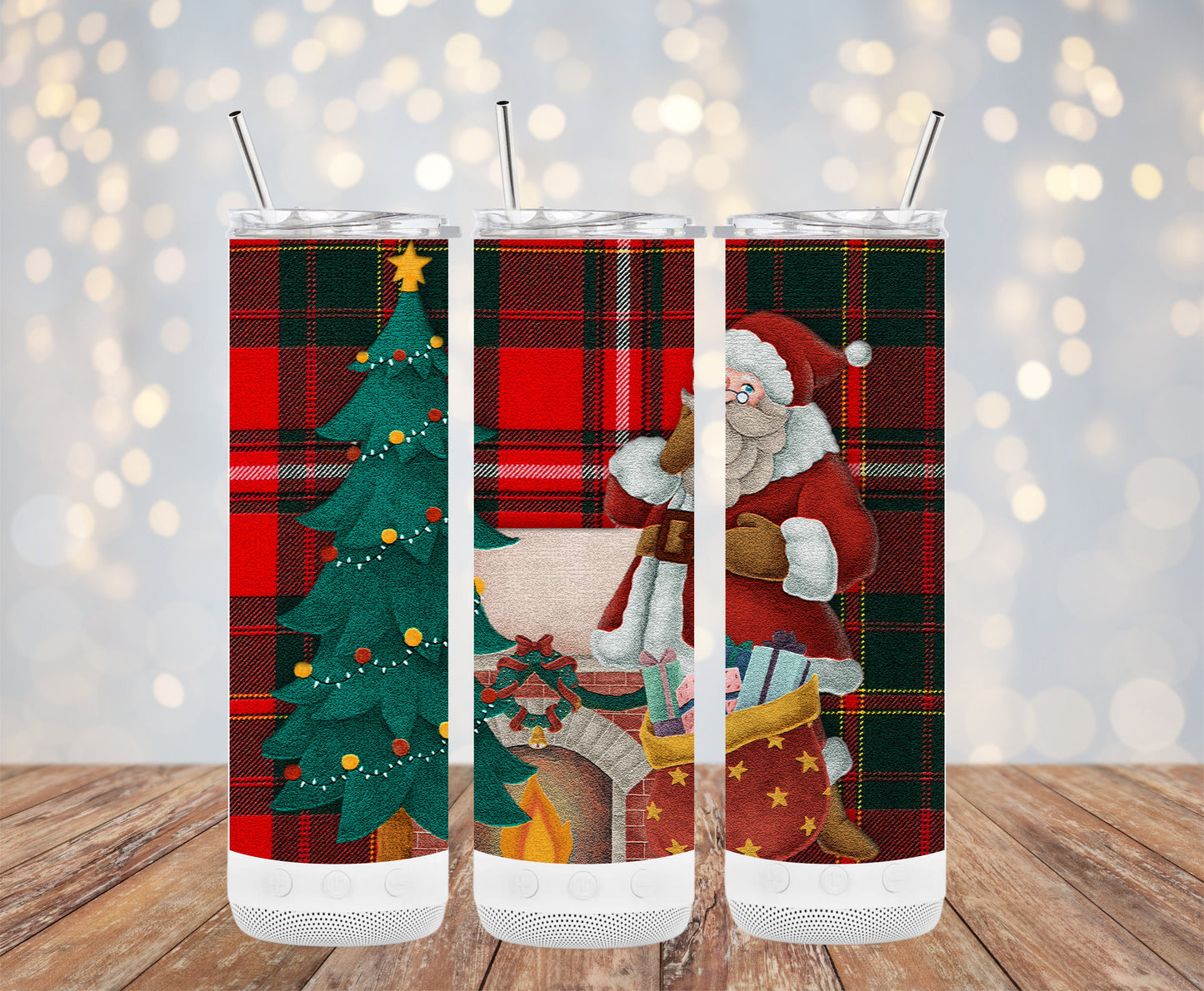 Santa Claus and Christmas Tree Design Tumblers 6216260 Christmas Tumbler