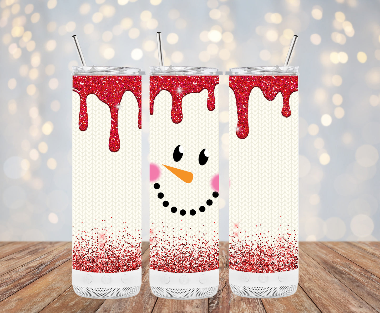 Festive Snowman Glitter Christmas Holiday Tumblers 6216162