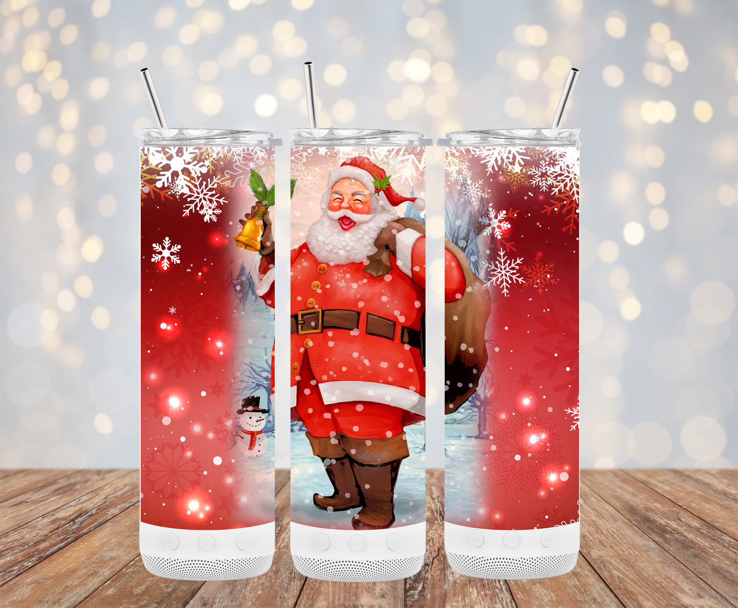 Festive Santa Claus with Snowflakes Tumblers 6216088