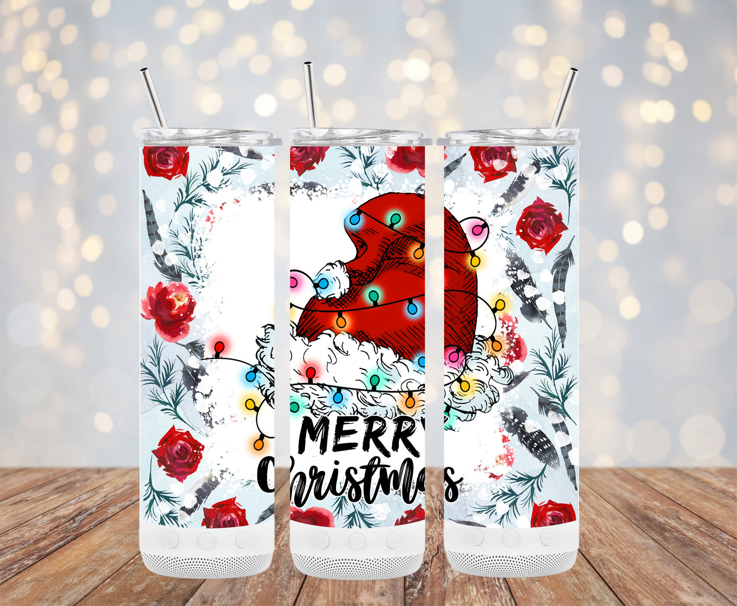 Merry Christmas Santa Hat with Lights Tumblers 6216159
