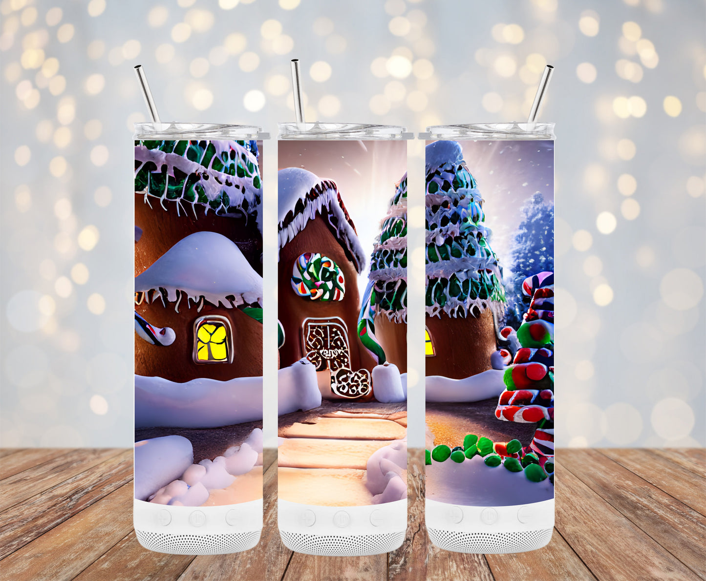 Whimsical Candy Cane Gingerbread House Design Tumblers 6216228 Christmas Tumbler