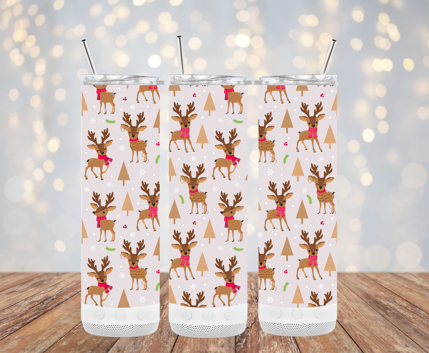 Reindeer in Holiday Forest Design Tumblers 6216158 Christmas Tumbler