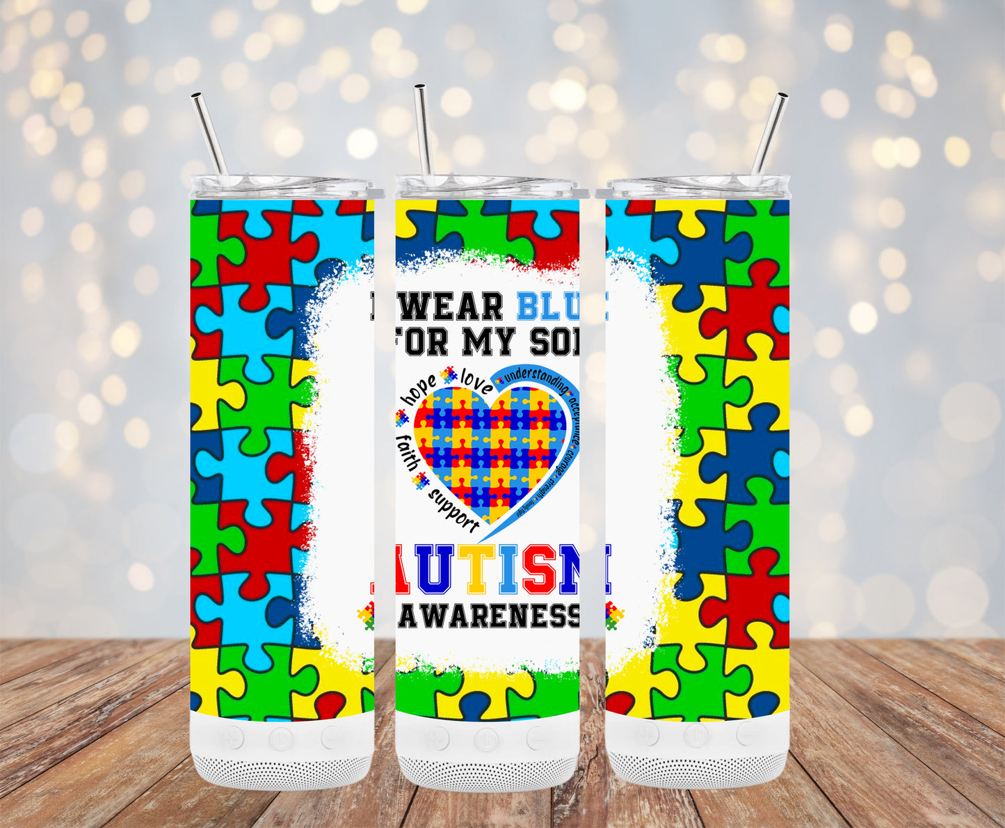 I Wear Blue For My Son Autism Awareness Tumblers