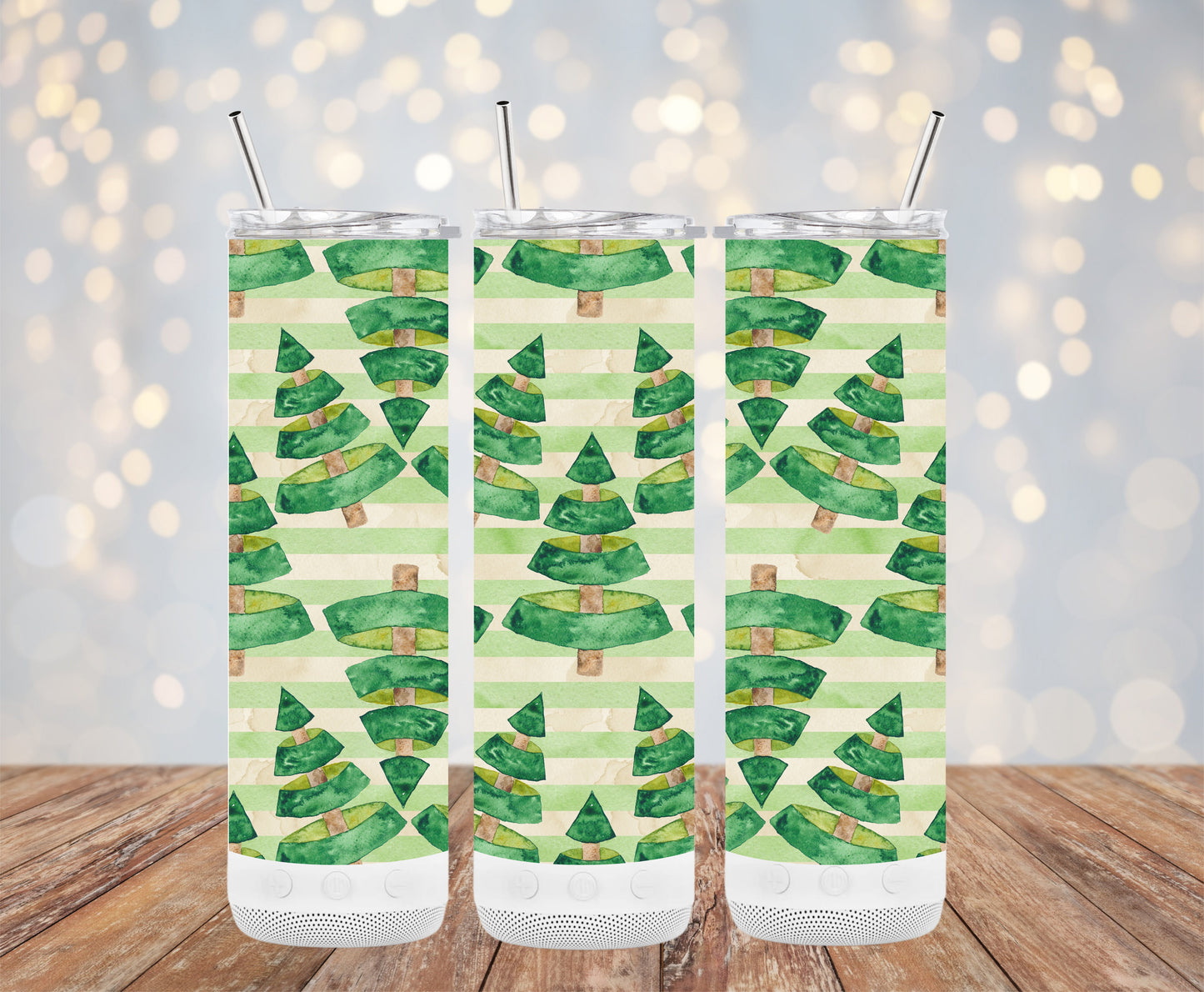 Watercolor Christmas Tree Patterned Tumblers 6216101