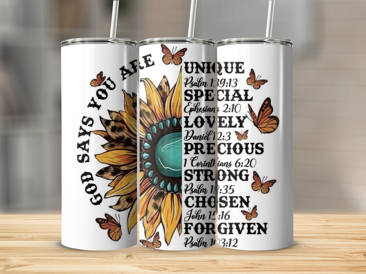 Inspirational Scripture Floral Stainless Steel Product