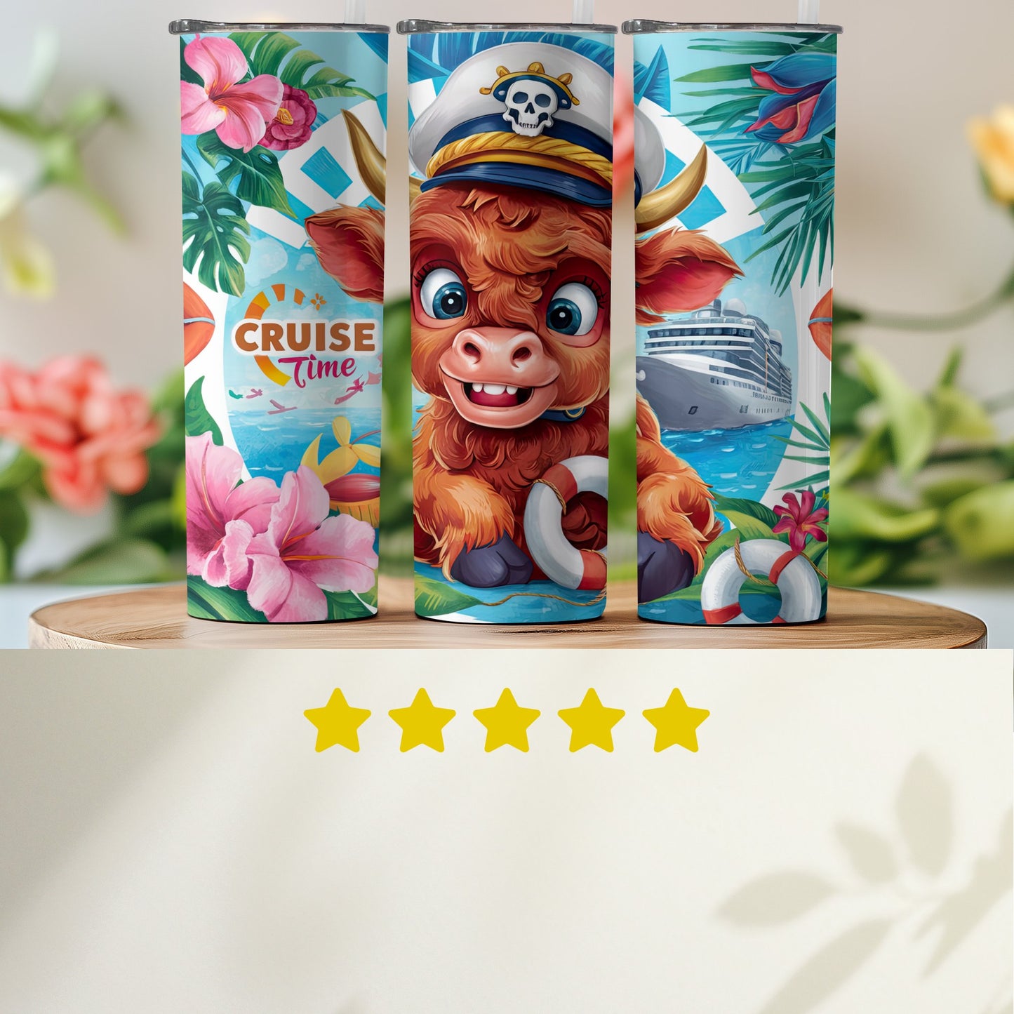 Adorable Cow Sailor Cruise Travel Tumbler Product